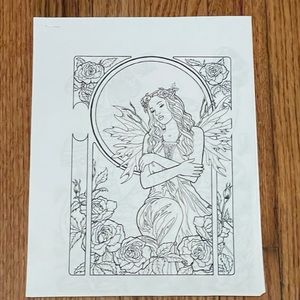 Adult coloring book fairy based